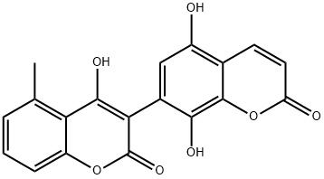 5,8-dihydroxy-7-(4-hydroxy-5-methylcoumarin-3-yl)coumarin 结构式