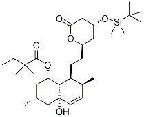2,2-Dimethyl-butanoic Acid [1S-[1a,3a,4aa,7,8(2S*,4S*),8a]]-8-[2-[4-[[(1,1-Dimethylethyl)dimethylsilyl]oxy]tetrahydro-6-oxo-2H-pyran-2-yl]ethyl]-1,2,3,4,4a,7,8,8a-octahydro-4a-hydroxy-3,7-dimethyl-1-naphthalenyl Ester 结构式