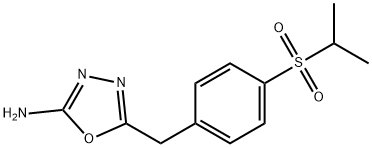 5-(4-(ISOPROPYLSULFONYL)BENZYL)-1,3,4-OXADIAZOL-2-AMINE 结构式