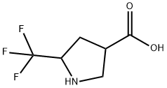 5-(三氟甲基)吡咯烷-3-羧酸,1251923-72-4,结构式