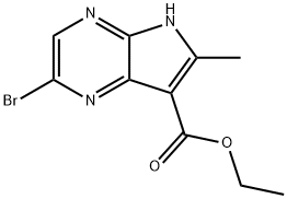 2-BROMO-6-METHYL-5H-PYRROLO[2,3-B]PYRAZINE-7-CARBOXYLIC ACID ETHYL ESTER Struktur