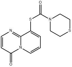 S-(4-Oxo-4H-pyrido(1,2-a)pyrimidin-9-yl) 4-thiomorpholinecarbothioate,125209-33-8,结构式