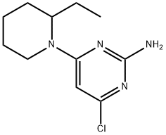 4-Chloro-6-(2-ethylpiperidin-1-yl)pyrimidin-2-amine 化学構造式