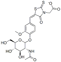 5-(4-(2-acetamido-2-deoxyglucopyranosyloxy)-3-methoxyphenylmethylene)-2-thioxothiazolidin-4-one-3-ethanoate|5-[4-(3-甲氧基-苯甲烯-绕丹宁)]-3-乙酸铵-N-乙酰氨基-Β-D-葡萄糖苷 (VRA-NAG)