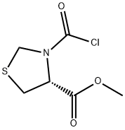 4-Thiazolidinecarboxylic acid, 3-(chlorocarbonyl)-, methyl ester, (R)- (9CI) 化学構造式