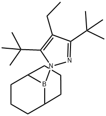 1H-Pyrazole, 1-(9-borabicyclo[3.3.1]non-9-yl)-3,5-bis(1,1-dimethylethy l)-4-ethyl- Struktur