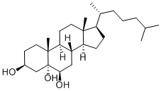 5α-コレスタン-3β,5α,6β-トリオール 化学構造式