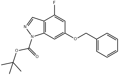 6-(ベンジルオキシ)-4-フルオロ-1H-インダゾール-1-カルボン酸TERT-ブチル 化学構造式