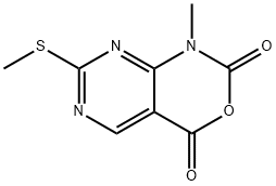 1-methyl-7-(methylthio)-1H-pyrimido[4,5-d][1,3]oxazine-2,4-dione Struktur