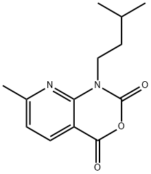 1-isopentyl-7-methyl-1H-pyrido[2,3-d][1,3]oxazine-2,4-dione Struktur