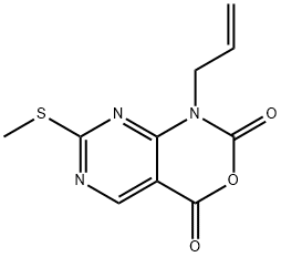 1-allyl-7-(methylthio)-1H-pyrimido[4,5-d][1,3]oxazine-2,4-dione 结构式