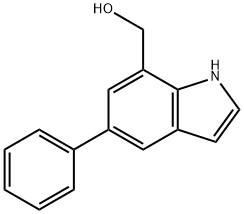 (5-フェニル-1H-インドール-7-イル)メタノール 化学構造式