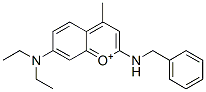 2-benzylamino-4-methyl-7-diethylaminobenzopyrylium|