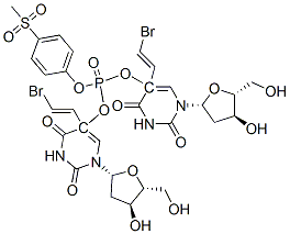 4-(methylsulfonyl)phenyl bis(5-(2-bromovinyl)-2'-deoxyuridin-5-yl)phosphate,125440-31-5,结构式