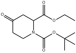 1,2-Piperidinedicarboxylic acid, 4-oxo-, 1-(1,1-diMethylethyl) 2-ethyl ester Structure