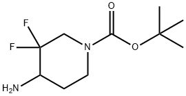 1-Piperidinecarboxylic acid, 4-aMino-3,3-difluoro-, 1,1-diMethylethyl ester Structure