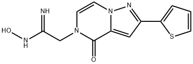 (Z)-N'-Hydroxy-2-[4-oxo-2-(thiophen-2-yl)-4H,5H-pyrazolo[1,5-a]pyrazin-5-yl]ethenimidamide Structure