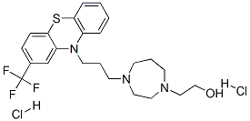 hexahydro-4-[3-[2-(trifluoromethyl)-10H-phenothiazin-10-yl]propyl]-1H-1,4-diazepine-1-ethanol dihydrochloride 结构式