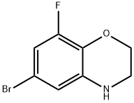 6-ブロモ-8-フルオロ-3,4-ジヒドロ-2H-ベンゾ[B][1,4]オキサジン 化学構造式