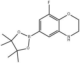 8-Fluoro-6-(4,4,5,5-tetramethyl-1,3,2-dioxaborolan-2-yl)-3,4-dihydro-2h-benzo[b][1,4]oxazine 结构式