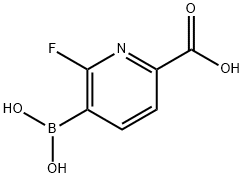 6-カルボキシ-2-フルオロピリジン-3-ボロン酸 化学構造式