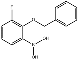2-BENZYLOXY-3-FLUOROPHENYLBORONIC ACID, 1256355-53-9, 结构式