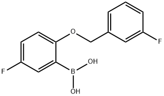5-Fluoro-2-(3-fluorophenylmethoxy)phenylboronic acid, 1256358-53-8, 结构式