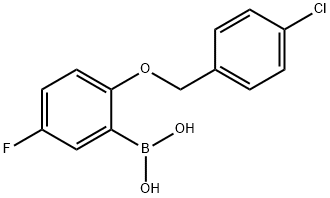 2-(4-Chlorophenylmethoxy)-5-fluorophenylboronic acid Structure