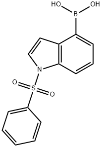 1-苯磺酰基-1H-吲哚-4-硼酸 结构式