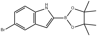 5-ブロモインドール-2-ボロン酸ピナコールエステル 化学構造式