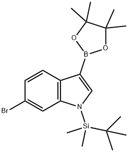 6-溴-1-(叔丁基二甲基锡)吲哚-3-硼酸频那醇酯 结构式