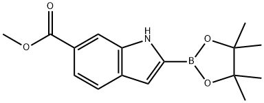 6-Methoxycarbonylindole-2-boronic acid pinacol ester Struktur