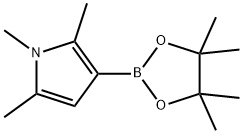 1,2,5-トリメチル-3-(4,4,5,5-テトラメチル-1,3,2-ジオキサボロラン-2-イル)-1H-ピロール 化学構造式