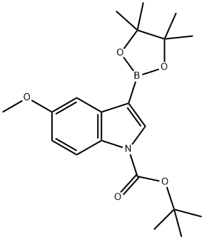 1-BOC-5-METHOXYINDOLE-3-BORONIC ACID, PINACOL ESTER,1256359-99-5,结构式