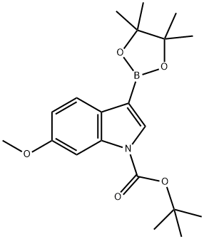1-BOC-6-METHOXYINDOLE-3-BORONIC ACID, PINACOL ESTER,1256360-00-5,结构式
