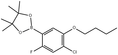 5-BUTOXY-4-CHLORO-2-FLUOROPHENYLBORONIC ACID, PINACOL ESTER, 1256360-19-6, 结构式