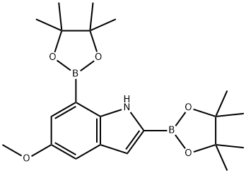 5-Methoxy-2,7-bis(4,4,5,5-tetramethyl-1,3,2-dioxaborolan-2-yl)-1H-indole Struktur