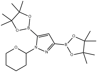 1-(Tetrahydro-2H-pyran-2-yl)-3,5-bis(4,4,5,5-tetramethyl-1,3,2-dioxaborolan-2-yl)-1H-pyrazole Structure