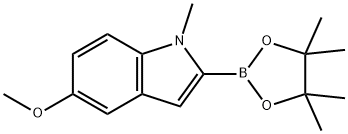 5-甲氧基-1-甲基-2-(4455-四甲基-132-二噁硼烷-2-基)-1H-吲哚 结构式