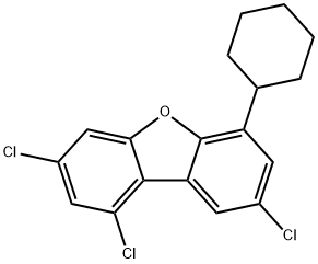 6-cyclohexyl-1,3,8-trichlorodibenzofuran Structure