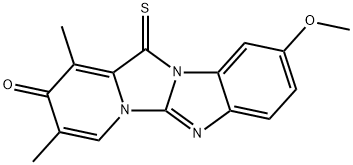 9-METHOXY-1,3-DIMETHYL-12-THIOXO-PYRIDO[1',2',3,4]IMIDAZO[1,2-A]BENZIMIDAZOL-2-(12H)-ONE Structure