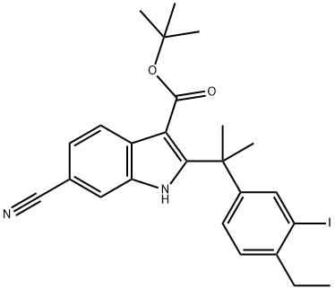 tert-butyl 6-cyano-2-(2-(4-ethyl-3-iodophenyl)propan-2-yl)-1H-indole-3-carboxylate|艾乐替尼中间体