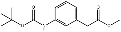 N-BOC-3-アミノフェニル酢酸メチル 化学構造式