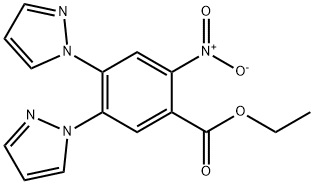 Ethyl 2-Nitro-4,5-di(1-pyrazolyl)benzoate 化学構造式