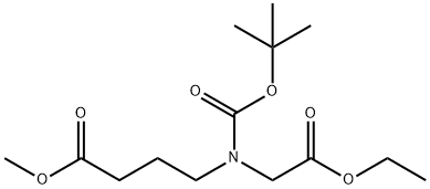 4-[N-BOC-N-(2-乙氧基-2-氧代乙基)氨基]丁酸甲酯,1256633-34-7,结构式