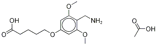 酢酸5-[4-(アミノメチル)-3,5-ジメトキシフェノキシ]ペンタン酸 化学構造式
