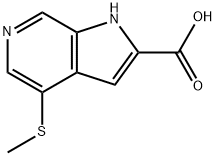 4-(METHYLTHIO)-1H-PYRROLO[2,3-C]PYRIDINE-2-CARBOXYLIC ACID, 1256813-30-5, 结构式