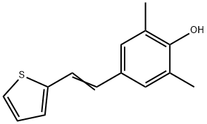 2,6-dimethyl-4-(2-(2-thienyl)ethenyl)phenol 结构式