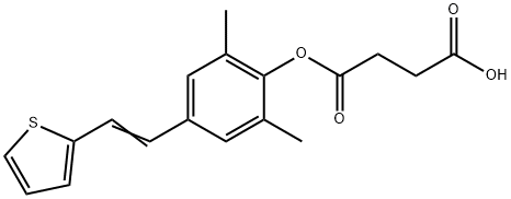 2,6-Dimethyl-4-(2-(2-thienyl)ethenyl)phenyl succinate 结构式