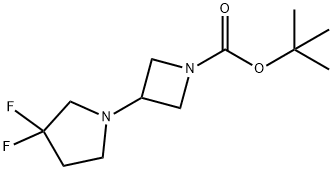 3-(3,3-二氟吡咯烷-1-基)氮杂环丁烷-1-羧酸叔丁酯, 1257294-09-9, 结构式